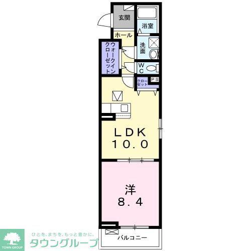 AYASEPARKFRONT(1LDK/2階)の間取り写真