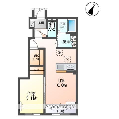 美田園8丁目アパート工事(1LDK/1階)の間取り写真
