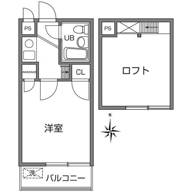 クレスト武蔵野(1K/2階)の間取り写真