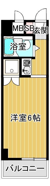 アヴェール京橋(1DK/2階)の間取り写真