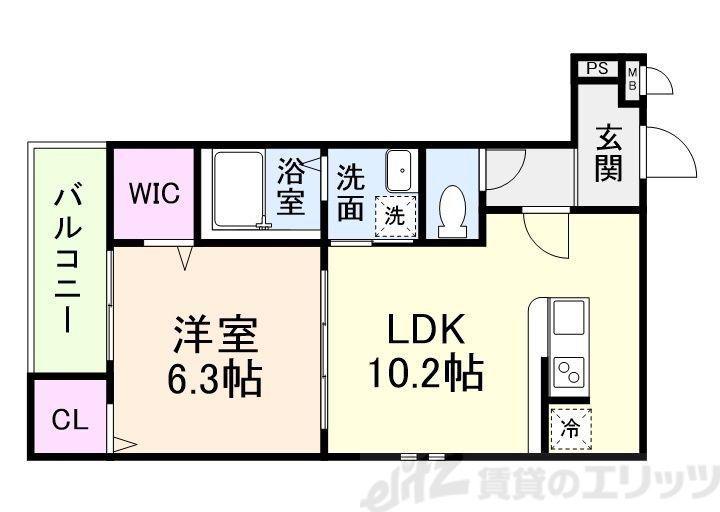 フジパレスSAKURA(1LDK/3階)の間取り写真