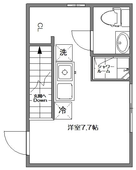 CAT TAIL 蒲田(ワンルーム/2階)の間取り写真