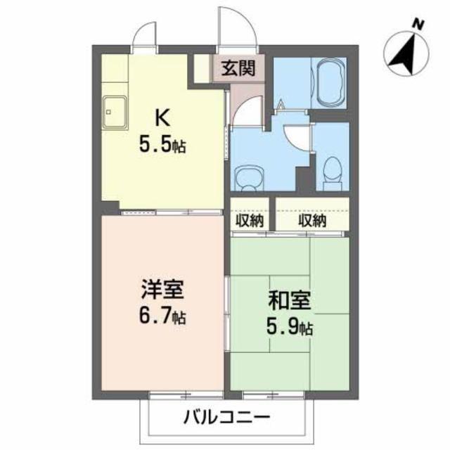 フレグランス・かわぐちD(1LDK/1階)の間取り写真