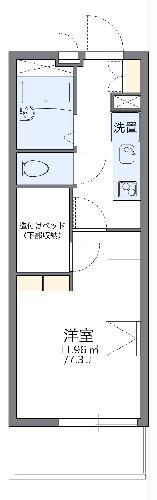 レオパレスFLATELIER(1K/2階)の間取り写真
