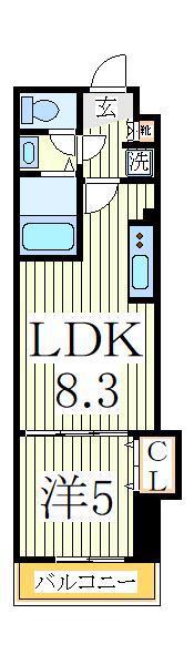 アルカンシエル柏(1LDK/4階)の間取り写真