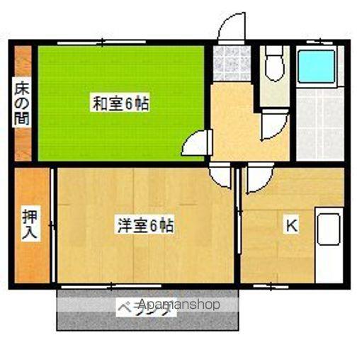 ローズハイツ(2K/1階)の間取り写真
