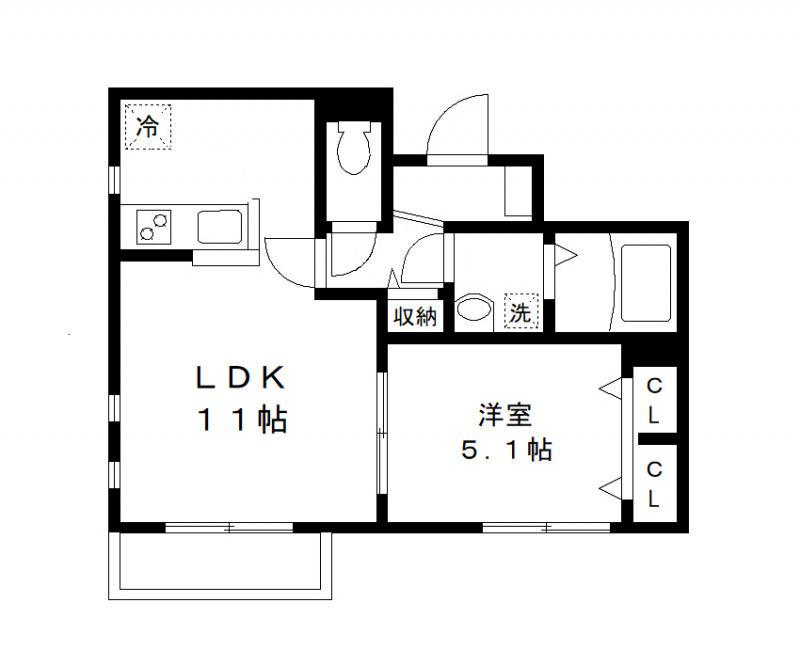 インペリアルII(1LDK/1階)の間取り写真