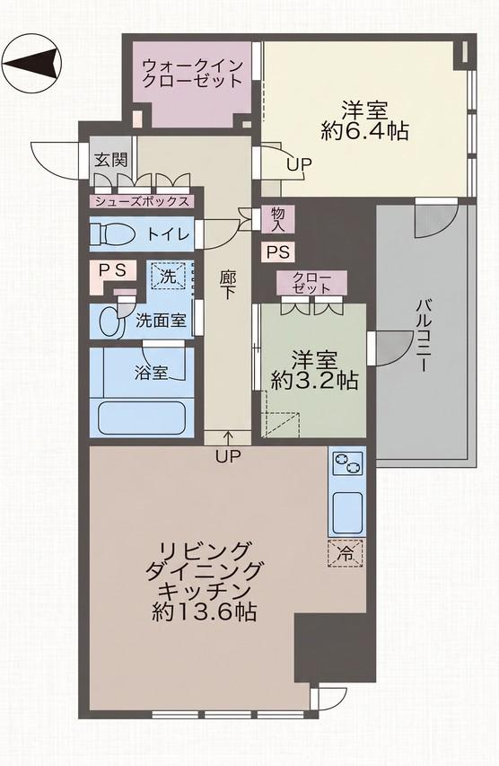 THE HIGH HORIE(2LDK/8階)の間取り写真