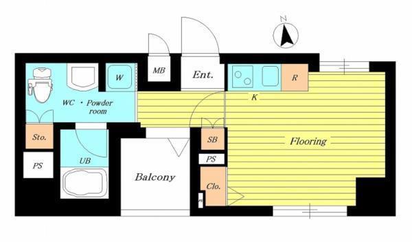パトゥーロ御徒町チッタ(ワンルーム/10階)の間取り写真