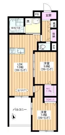 ARCH イースト(2LDK/4階)の間取り写真