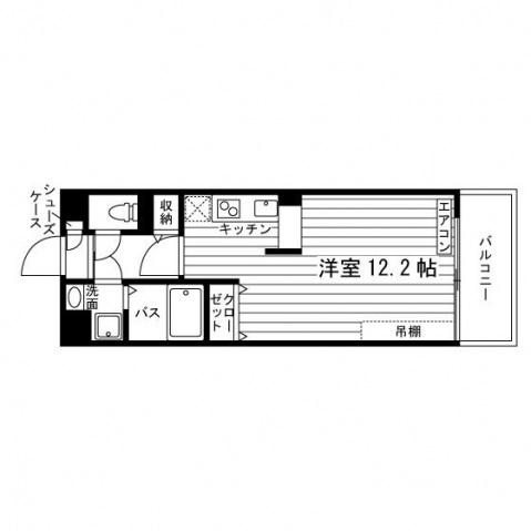 フィール西新南(ワンルーム/1階)の間取り写真