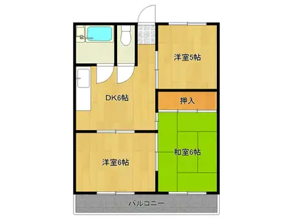 第2柴田ビル(3DK/4階)の間取り写真
