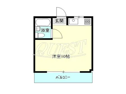 信栄コーポ(ワンルーム/3階)の間取り写真