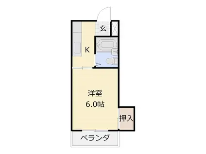 レジデンス三沢(1K/2階)の間取り写真