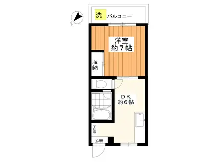 メゾンアザレ(1DK/2階)の間取り写真