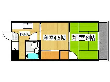 サンステージKT(2K/4階)の間取り写真