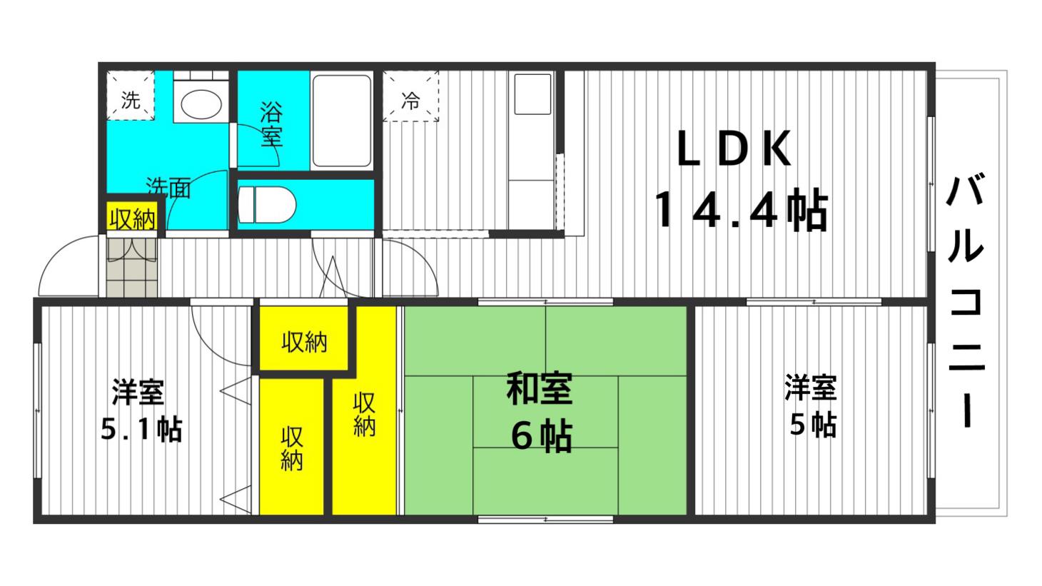 ミカド21(2SLDK/2階)の間取り写真