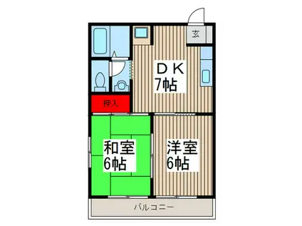 サニ-ハウス(2DK/3階)の間取り写真