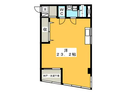 平岡ビル(ワンルーム/3階)の間取り写真