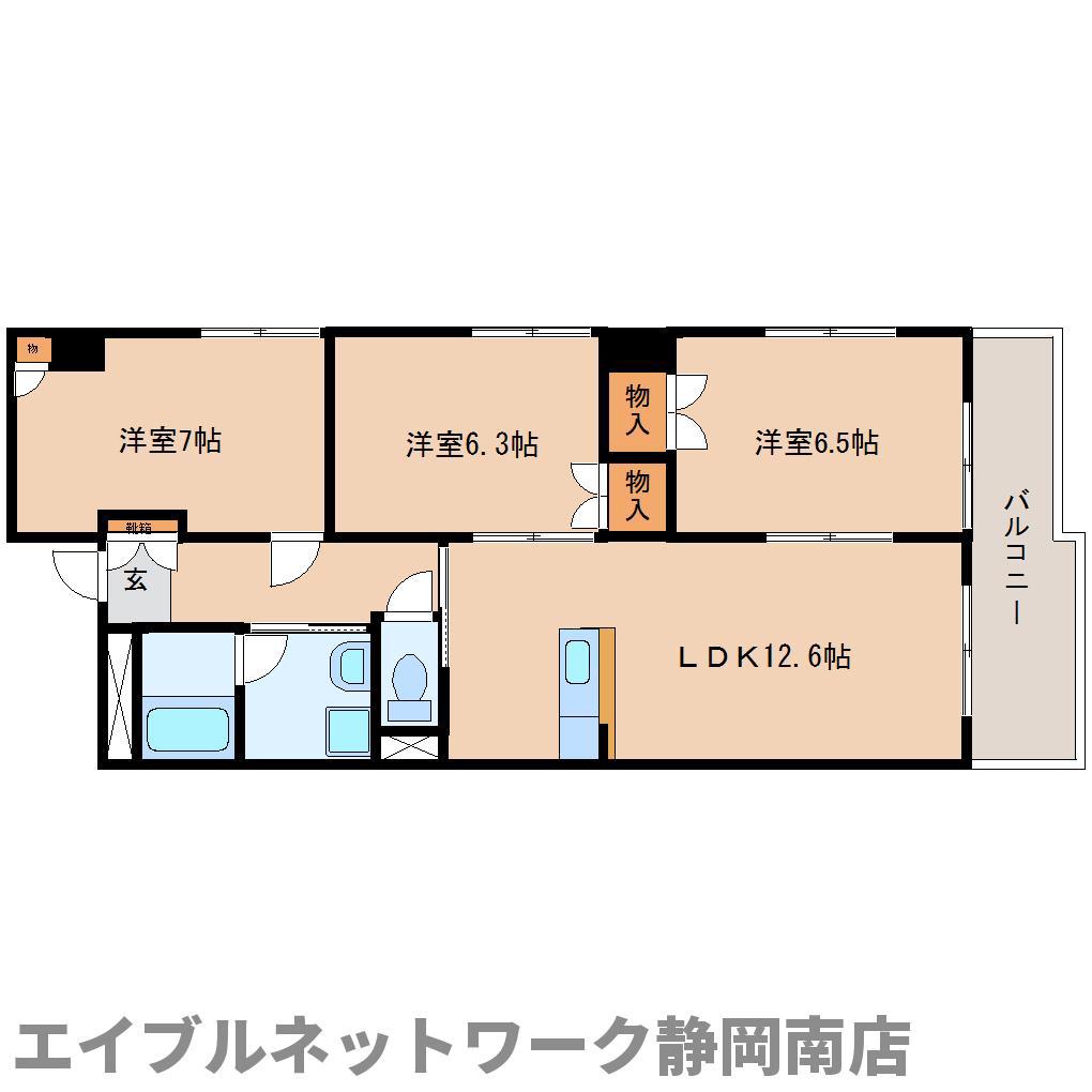 グランドゥール稲川(3LDK/4階)の間取り写真