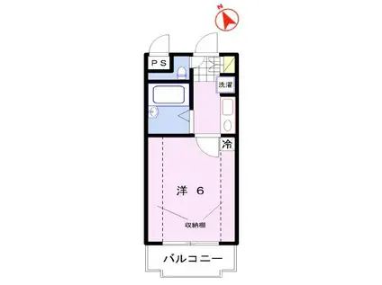 シャトー姫路(1K/1階)の間取り写真