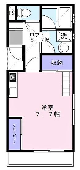 アリス瀬崎(ワンルーム/2階)の間取り写真