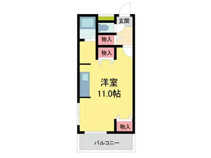 RIHO夙川(1DK/2階)の間取り写真