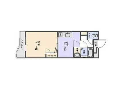 グリーンツリー(1DK/1階)の間取り写真