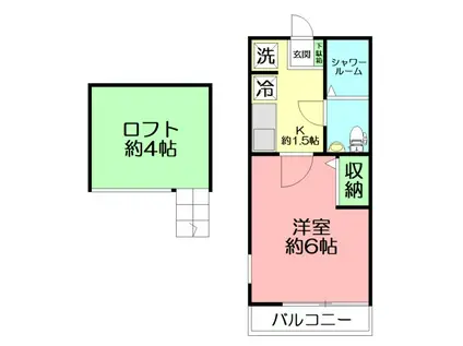 カーサアストレア東戸塚(1K/1階)の間取り写真