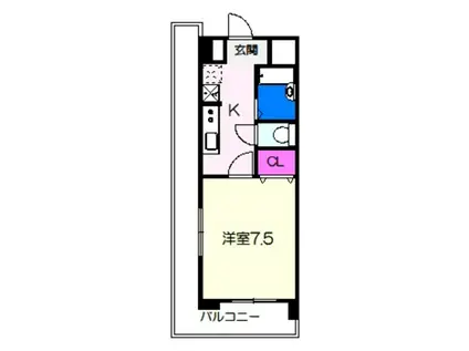 HIYORI-Ⅱ(1K/2階)の間取り写真