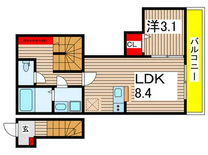 BESTSTAGE四街道I(1LDK/2階)の間取り写真