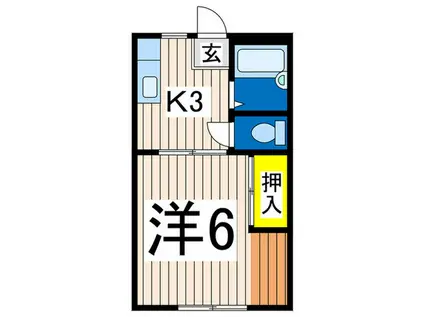 湘南コーポ(1K/1階)の間取り写真