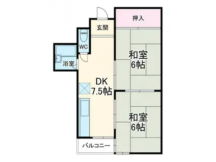 稲本ビル(2DK/5階)の間取り写真