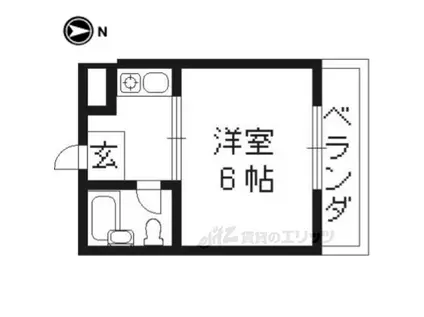 JPアパートメント宇治(1K/3階)の間取り写真