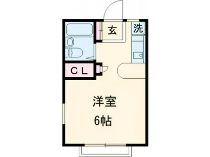 ハイム山崎(ワンルーム/1階)の間取り写真