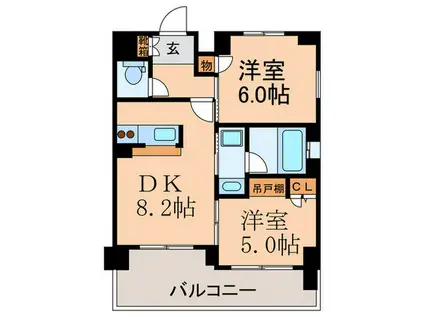 エステムプラザ梅田 中崎町III(2DK/13階)の間取り写真