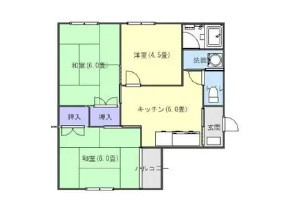 アビタシオン・トガ(3DK/2階)の間取り写真
