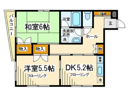 栄和第2ビル(2DK/3階)の間取り写真
