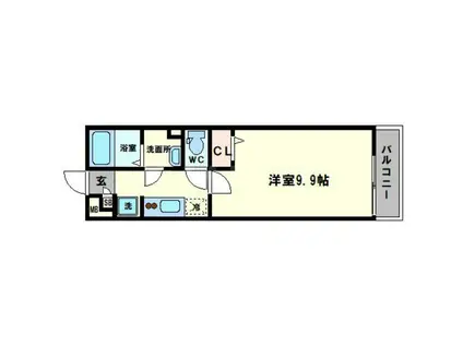 リブリ・竹島(1K/2階)の間取り写真