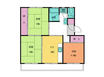 沼津原団地 4号棟(3DK/1階)の間取り写真