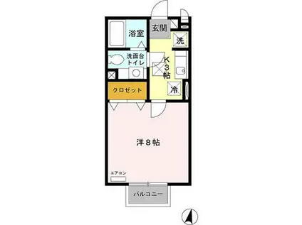 ドリームハイム(1K/1階)の間取り写真