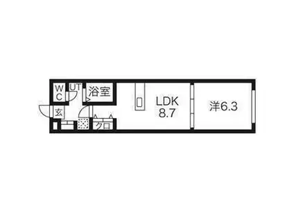 アスコット古川II番館(1LDK/2階)の間取り写真