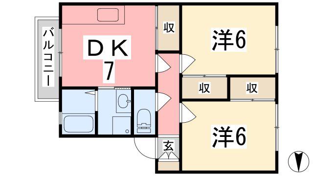 蒲田SOLSTEGE(2DK/1階)の間取り写真