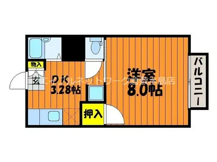 カルチェラタンA(1K/B1階)の間取り写真