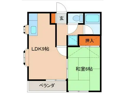 パルメゾンSUN(1LDK/2階)の間取り写真