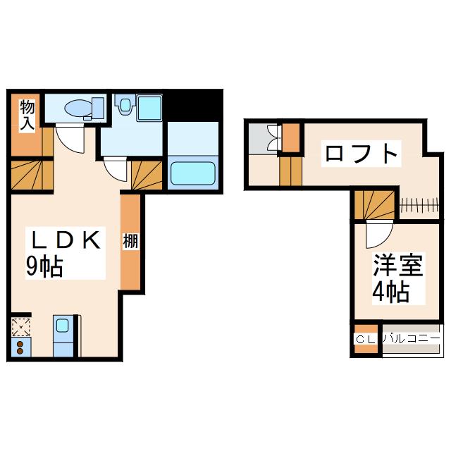 CB熊本サニーヒル(1LDK/1階)の間取り写真
