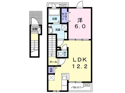 ミルトメゾン・Y II(1LDK/2階)の間取り写真