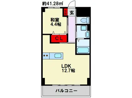 QUEENS GARDEN(1LDK/3階)の間取り写真