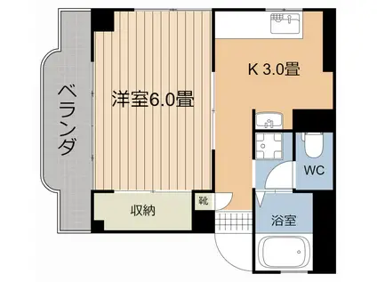 シングルハイム森山(1K/4階)の間取り写真