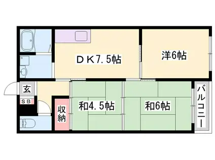 ネオハートβ(3DK/2階)の間取り写真